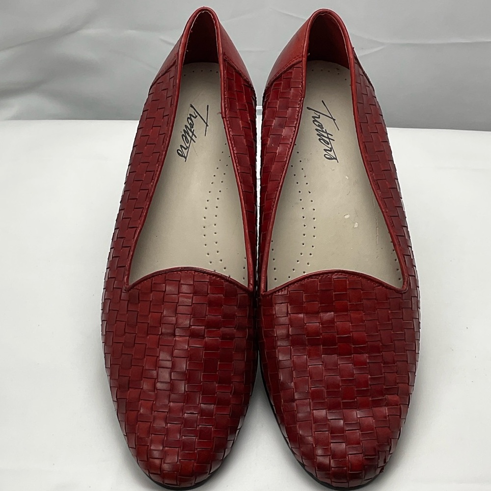 Trotters Women’s Sz9w Red Woven Loafers #0227